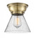 Cone - 1 Light - 8 inch - Antique Brass - Flush Mount (3442|623-1F-AB-G44-LED)