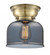 Bell - 1 Light - 8 inch - Antique Brass - Flush Mount (3442|623-1F-AB-G73-LED)