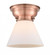 Cone - 1 Light - 8 inch - Antique Copper - Flush Mount (3442|623-1F-AC-G41-LED)