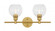Collier 2 light Brass and Clear glass Wall sconce (758|LD2314BR)