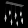 Rock Crystal Linear 7pc Multi-Pendant (1289|PLB0050-07-MB-CS-C01-L1)
