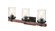 Taos 3-Light Vanity Matte Black/Wood Grain (670|3803-MB/WG)