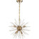 Cirrus - 6 Light Chandelier - with Glass Rods - Vintage Brass Finish (81|60/6992)