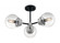 Axis - 3 Light Semi-Flush with Clear Glass - Matte Black and Brushed Nickel Finish (81|60/7133)