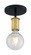 Ryder - 1 Light Semi-Flush with- Black and Brushed Brass Finish (81|60/7343)