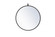 Metal frame round mirror with decorative hook 21 inch in Black (758|MR4721BK)