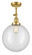 Beacon - 1 Light - 12 inch - Satin Gold - Adjustable Semi-Flush Mount (3442|201F-SG-G202-12-LED)