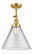 Cone - 1 Light - 12 inch - Satin Gold - Adjustable Semi-Flush Mount (3442|201F-SG-G42-L-LED)