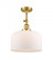 Bell - 1 Light - 12 inch - Satin Gold - Adjustable Semi-Flush Mount (3442|201F-SG-G71-L)