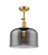 Bell - 1 Light - 12 inch - Satin Gold - Adjustable Semi-Flush Mount (3442|201F-SG-G73-L-LED)