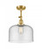 Bell - 1 Light - 12 inch - Satin Gold - Adjustable Semi-Flush Mount (3442|201F-SG-G74-L-LED)