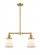 Bellmont - 2 Light - 21 inch - Satin Gold - Stem Hung - Adjustable Island Light (3442|209-SG-G191-LED)