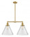 Cone - 2 Light - 21 inch - Satin Gold - Stem Hung - Adjustable Island Light (3442|209-SG-G44-L)