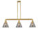 Cone - 3 Light - 40 inch - Satin Gold - Stem Hung - Adjustable Island Light (3442|213-SG-G43)