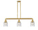Bell - 3 Light - 38 inch - Satin Gold - Stem Hung - Adjustable Island Light (3442|213-SG-G54)