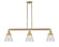 Cone - 3 Light - 39 inch - Satin Gold - Stem Hung - Adjustable Island Light (3442|213-SG-G62-LED)
