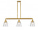 Cone - 3 Light - 39 inch - Satin Gold - Stem Hung - Island Light (3442|213-SG-G64-LED)