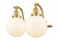 Beacon - 2 Light - 18 inch - Satin Gold - Adjustable Bath Vanity Light (3442|515-2W-SG-G201-8-LED)
