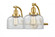 Bell - 2 Light - 18 inch - Satin Gold - Adjustable Bath Vanity Light (3442|515-2W-SG-G72-LED)