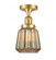 Chatham - 1 Light - 7 inch - Satin Gold - Semi-Flush Mount (3442|517-1CH-SG-G146-LED)