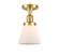 Cone - 1 Light - 7 inch - Satin Gold - Semi-Flush Mount (3442|517-1CH-SG-G61-LED)