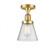Cone - 1 Light - 7 inch - Satin Gold - Semi-Flush Mount (3442|517-1CH-SG-G64-LED)