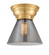 Cone - 1 Light - 8 inch - Satin Gold - Flush Mount (3442|623-1F-SG-G43-LED)