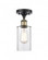 Clymer - 1 Light - 4 inch - Black Antique Brass - Semi-Flush Mount (3442|516-1C-BAB-G802-LED)