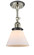 Cone - 1 Light - 8 inch - Polished Nickel - Semi-Flush Mount (3442|201FBP-PNBK-G41)