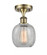 Belfast - 1 Light - 6 inch - Antique Brass - Semi-Flush Mount (3442|516-1C-AB-G105-LED)