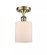 Cobbleskill - 1 Light - 5 inch - Antique Brass - Semi-Flush Mount (3442|516-1C-AB-G111-LED)