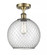 Farmhouse Chicken Wire - 1 Light - 10 inch - Antique Brass - Semi-Flush Mount (3442|516-1C-AB-G122-10CBK-LED)
