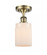 Hadley - 1 Light - 5 inch - Antique Brass - Semi-Flush Mount (3442|516-1C-AB-G341)