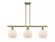 Athens - 3 Light - 36 inch - Antique Brass - Stem hung - Island Light (3442|516-3I-AB-G121-LED)