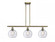 Athens - 3 Light - 36 inch - Antique Brass - Stem hung - Island Light (3442|516-3I-AB-G124)