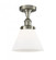 Cone - 1 Light - 8 inch - Brushed Satin Nickel - Semi-Flush Mount (3442|916-1C-SN-G41-LED)