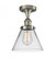 Cone - 1 Light - 8 inch - Brushed Satin Nickel - Semi-Flush Mount (3442|916-1C-SN-G42-LED)