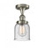 Bell - 1 Light - 5 inch - Brushed Satin Nickel - Semi-Flush Mount (3442|916-1C-SN-G54-LED)
