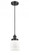 Bell - 1 Light - 5 inch - Matte Black - Cord hung - Mini Pendant (3442|916-1P-BK-G51-LED)