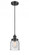 Bell - 1 Light - 5 inch - Matte Black - Cord hung - Mini Pendant (3442|916-1P-BK-G54)