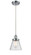 Cone - 1 Light - 6 inch - Polished Chrome - Cord hung - Mini Pendant (3442|916-1P-PC-G64-LED)