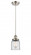 Bell - 1 Light - 5 inch - Brushed Satin Nickel - Cord hung - Mini Pendant (3442|916-1P-SN-G52-LED)