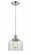 Bell - 1 Light - 8 inch - Brushed Satin Nickel - Cord hung - Mini Pendant (3442|916-1P-SN-G72)