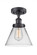Cone - 1 Light - 8 inch - Matte Black - Semi-Flush Mount (3442|916-1C-BK-G42)