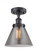 Cone - 1 Light - 8 inch - Matte Black - Semi-Flush Mount (3442|916-1C-BK-G43)