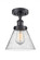 Cone - 1 Light - 8 inch - Matte Black - Semi-Flush Mount (3442|916-1C-BK-G44)