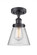 Cone - 1 Light - 6 inch - Matte Black - Semi-Flush Mount (3442|916-1C-BK-G62)