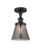 Cone - 1 Light - 6 inch - Oil Rubbed Bronze - Semi-Flush Mount (3442|916-1C-OB-G63-LED)