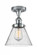 Cone - 1 Light - 8 inch - Polished Chrome - Semi-Flush Mount (3442|916-1C-PC-G44-LED)