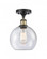 Athens - 1 Light - 8 inch - Black Antique Brass - Semi-Flush Mount (3442|516-1C-BAB-G124-LED)